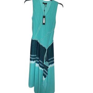 Donna Karan New York tie dye faux wrap asymmetrical dress sz 8